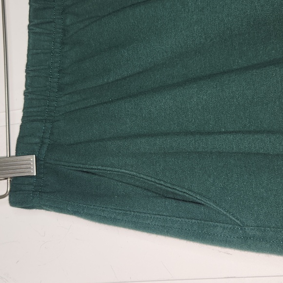 Y2K Lands End green jersey knit elastic waist casual modest  pull-on flowy skirt - Picture 2 of 7